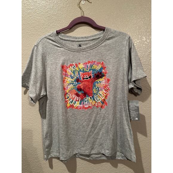 NWT Disney Parks Pixar Turning Red Mei Panda OMG Abstract Art tee M - Picture 1 of 4